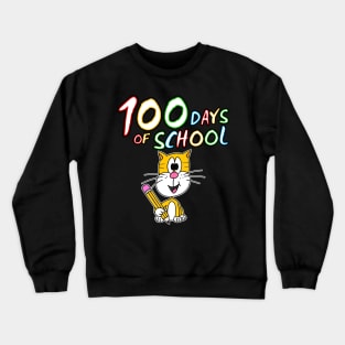 100 Days Of School Cat Kindergarten 2022 Crewneck Sweatshirt